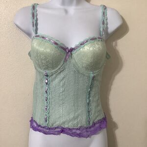 Donna Loren Pastel Blue Regencycore Fairy Feminine Romantic Corset Bustier 34B